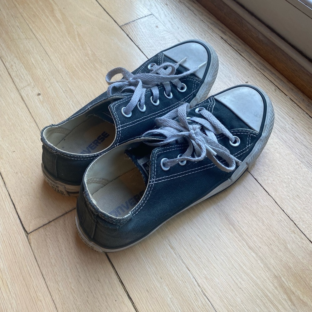Converse Black and Gray Canvas Sneakers Low-Top Casual